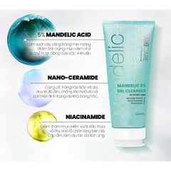 MD CARE Sữa Rửa Mặt Mandelic 5% - Gel Dịu Nhẹ Cấp Ẩm, Làm Sạch Lỗ Chân Lông, Giảm Mụn, Tẩy Tế Bào Chết Cho Da Rạng Rỡ 200ml