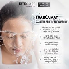 MD CARE Sữa Rửa Mặt Mandelic 5% - Gel Dịu Nhẹ Cấp Ẩm, Làm Sạch Lỗ Chân Lông, Giảm Mụn, Tẩy Tế Bào Chết Cho Da Rạng Rỡ 200ml