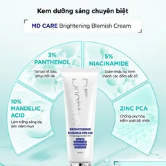 Kem Dưỡng Sạch Da MD CARE - Mờ Thâm Mụn, Nám và Tàn Nhang, Tăng Cường Độ Sáng và Collagen, Dành Cho Da Nhạy Cảm 50ml