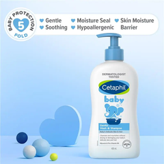 Nước Tắm Gội Dịu Nhẹ Cetaphil Baby 400ml - Sản phẩm an toàn cho da nhạy cảm, không cay mắt, cho trẻ sơ sinh và trẻ nhỏ.