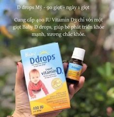 Vitamin D3 cho bé - Baby Ddrops 2.5ml, Bổ sung Vitamin D chất lượng cho trẻ, Tăng cường phát triển xương và miễn dịch
