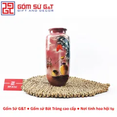 Lọ Hoa Gốm Sứ Hình Phích Loe Vẽ 3D Sắc Chuối - Trang Trí Nhà Cửa Hiện Đại và Sang Trọng từ Gốm Sứ G&T