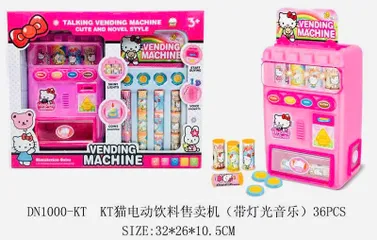 Máy Bán Nước Ngọt Hello Kitty DN1000-KT - Đồ Chơi Nhập Vai Tự Động Có Âm Thanh Dành Cho Trẻ Từ 3 Tuổi Trở Lên