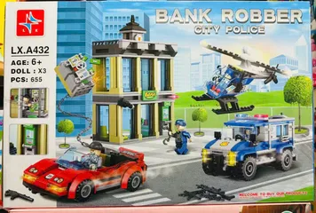LX.A432 Đồ Chơi Xây Dựng Bank Robber City Police Gồm 655 Chi Tiết Dành Cho Trẻ Em Từ 6 Tuổi Với Ô Tô Thể Thao Xe Cảnh Sát Và Helikopter
