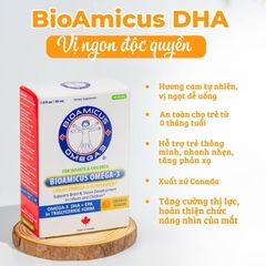 DHA BioAmicus Omega 3 Cho Trẻ Sơ Sinh - Không Tanh, Vị Ngon Dễ Chịu, Hỗ Trợ Phát Triển Não Bộ và Thị Giác