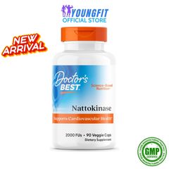 Viên Uống Nattokinase Doctor's Best Cải Thiện Tim Mạch - Hỗ Trợ Lưu Thông Máu, Ngăn Ngừa Đột Quỵ (90 Viên)