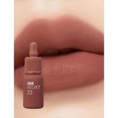 Son Kem Velvet Peripera INK VELVET 23 Nutty Nude 4g - Chất Mịn, Bám Màu Lâu Trôi, Đẹp Tự Nhiên Cho Mọi Tông Da