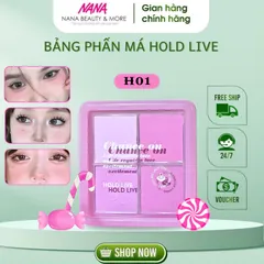 Bảng Phấn Má 4 Ô Hold Live H01 Hồng Kẹo - Phấn & Kem Đáng Yêu Cho Phong Cách Trang Điểm Hoàn Hảo