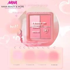 Bảng Phấn Má 4 Ô Hold Live H01 Hồng Kẹo - Phấn & Kem Đáng Yêu Cho Phong Cách Trang Điểm Hoàn Hảo