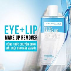 Nước Tẩy Trang Mắt & Môi Maybelline Eye & Lip Makeup Remover 150ml - Sạch Sâu, Dịu Nhẹ Cho Da Nhạy Cảm - Hàng Chính Hãng