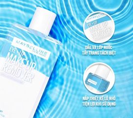 Nước Tẩy Trang Mắt & Môi Maybelline Eye & Lip Makeup Remover 150ml - Sạch Sâu, Dịu Nhẹ Cho Da Nhạy Cảm - Hàng Chính Hãng