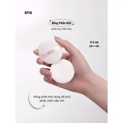 Set 2 bông phấn trang điểm VACOSI Tap & Touch - Bông tròn nền và phủ tự nhiên, Hộp nhỏ gọn cho lớp nền hoàn hảo