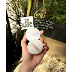 Set 2 bông phấn trang điểm VACOSI Tap & Touch - Bông tròn nền và phủ tự nhiên, Hộp nhỏ gọn cho lớp nền hoàn hảo