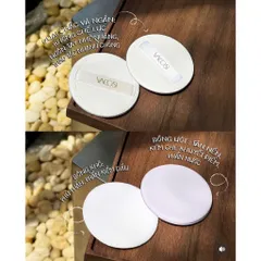 Set 2 bông phấn trang điểm VACOSI Tap & Touch - Bông tròn nền và phủ tự nhiên, Hộp nhỏ gọn cho lớp nền hoàn hảo