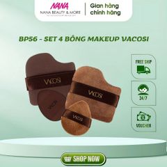 Set 4 Bông Trang Điểm Vacosi BP56 Đa Năng Hàn Quốc - Bộ Phụ Kiện Trang Điểm Hoàn Hảo Cho Lớp Nền Chuyên Nghiệp