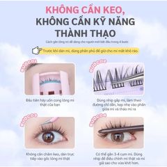 Mi Giả Cụm Tự Dính Không Cần Keo Mlen Diary - Độ Dài 9-14mm, Kiểu Dáng Tự Nhiên, Phù Hợp Makeup Hằng Ngày, Chất liệu Nhẹ êm