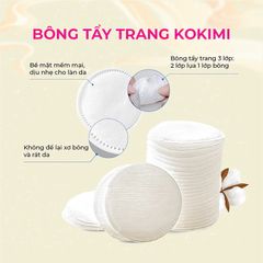 Bông Tẩy Trang Mihoo Kokimi 150/210/240 Miếng 100% Cotton Pads Chính Hãng, Phù Hợp Mọi Loại Da, Làm Sạch Sâu, Không Để Xơ Bông