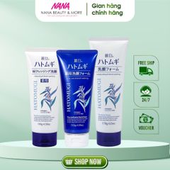 Sữa Rửa Mặt HATOMUGI Ý Dĩ 130g Ngừa Mụn & Làm Sáng Da - Chăm Sóc Da Tự Nhiên Chính Hãng Nhật Bản Tại Nana Shop