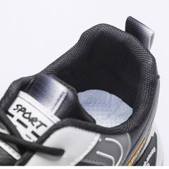 Giày Thể Thao Nam Mã 0016 Da PU Phối Màu Đen Xám Thời Trang - Sneaker Đế Bằng Thoải Mái Phong Cách Năng Động