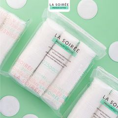 Bông Tẩy Trang LA SOIRÉE Premium Cotton 225 Miếng - Dịu Nhẹ Cho Da Nhạy Cảm, Làm Sạch Hiệu Quả - Hàng Chính Hãng Nana Shop