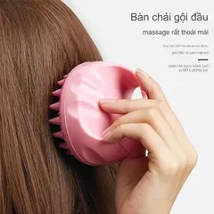Lược Gội Đầu Silicon Massage Da Đầu Ngừa Rụng Tóc Màu Hồng - Thiết Kế Thư Giãn Cho Tóc Khỏe Mạnh Từ Nana Shop