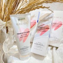 Dưỡng Thể Trắng Da Ngày Đêm Whisis Premium - Lotion Collagen & Men Gạo 200ml/300ml, Làm Sáng Da & Cấp Ẩm Tối Ưu, Hàn Quốc