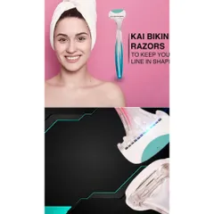 Set 2 Dao Cạo Bikini KAI Nhật Bản - Thép Không Gỉ, An Toàn và Hiệu Quả - Chăm Sóc Da Nhạy Cảm Mùa Hè