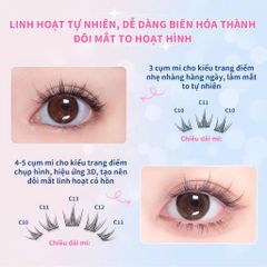 Set Mi Giả Đuôi Cá Anime ELYZZA - Lông Mi Tách Sợi Tái Sử Dụng Kèm Keo Và Nhíp - Thổi Hồn Cho Đôi Mắt Cuốn Hút