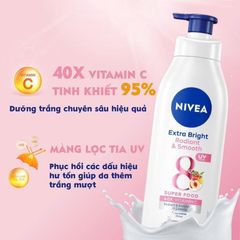 Sữa Dưỡng Thể NIVEA 8 Super Food 350ml - Dưỡng Da Trắng Sáng, Săn Chắc, Chống Nắng SPF30 PA++ - Chăm Sóc Da Hoàn Hảo