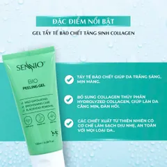 Gel Tẩy Tế Bào Chết Mặt SENNIO Bio Peeling Gel 180ml - Tăng Sinh Collagen, Làm Sạch Da, Se Khít Lỗ Chân Lông, Chống Lão Hóa