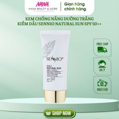 Kem Chống Nắng Kiềm Dầu SENNIO Daily Natural Cream SPF50 Dưỡng Trắng Đa Năng 50ml - Bảo Vệ Da Và Kiểm Soát Dầu Mặt