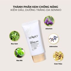Kem Chống Nắng Kiềm Dầu SENNIO Daily Natural Cream SPF50 Dưỡng Trắng Đa Năng 50ml - Bảo Vệ Da Và Kiểm Soát Dầu Mặt