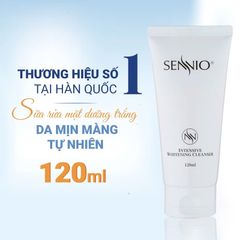 Sữa Rửa Mặt SENNIO Tạo Bọt Intensive Whitening Cleanser 120ml - Dưỡng Sáng Da, Cấp Ẩm Cho Mọi Loại Da