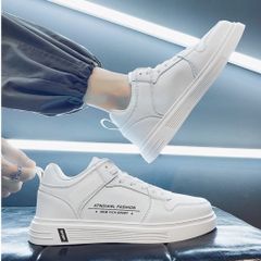 Giày Nam Da PU 0012 - Thời Trang Sneaker Êm Nhẹ Đế Cao Su Tổng Hợp, Màu Trắng và Xanh, Phong Cách Trẻ Trung, Kích Cỡ 39-43