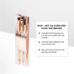 Bộ Kit 3 Cọ Chân Mày Vacosi SC01 Golden Dragon - Trang Điểm Chuyên Nghiệp, Định Hình & Tạo Dáng Chân Mày Đẹp Mắt