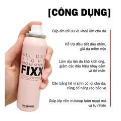 Xịt Khóa Nền Makeup So Natural FIXX All Day Tight Setting 75ML - Dưỡng ẩm và Cố định lớp trang điểm Bền lâu, Dành cho Da Nhạy Cảm