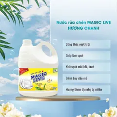 Nước Rửa Chén Magic Live Hương Chanh 800g - Làm Sạch Bát Đĩa Hiệu Quả, Khử Mùi Tanh, Dịu Nhẹ Với Da Tay - Sản Phẩm Gốc Việt Nam