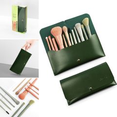 Bộ Cọ Trang Điểm Vacosi 12 Cây Kèm Ví Xanh Rêu BC35 - Cọ Chuyên Nghiệp Hàn Quốc, Thiết Kế Sang Trọng, Tiện Dụng cho Người Mới Bắt Đầu