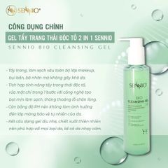 Nước Tẩy Trang Không Cồn SENNIO Bio Cleanser Gel 2in1 200ml - Giải Pháp Làm Sạch Sâu Da Dầu, Nhạy Cảm, An Toàn và Hiệu Quả