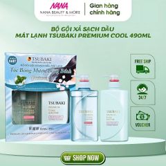 Bộ gội xả sạch dầu mát lạnh TSUBAKI Premium Cool Set 490ml x 2 [Date:12/2025] - Nana Shop
