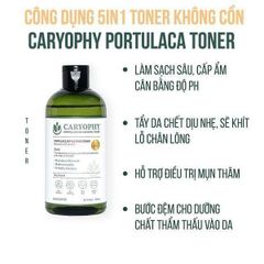 Nước Hoa Hồng Caryophy Portulaca Toner 300ML - Ngừa Mụn, Kiềm Dầu, Giảm Thâm, Dưỡng Ẩm Cho Da Nhạy Cảm, Sản Phẩm Từ Thiên Nhiên