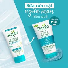 Sữa Rửa Mặt Simple Refreshing Facial Wash 150ml - Dịu Nhẹ Cho Da Dầu Mụn Nhạy Cảm, Chiết Xuất Pro-Vitamin B5 và Vitamin E