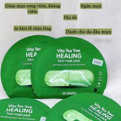 Mặt nạ tràm trà BNBG Vita Tea Tree Healing Face thải độc, giảm mụn 30ml chính hãng - Nana Shop