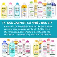 Nước Tẩy Trang Garnier SkinActive 400ml - Sạch Sâu, Dành Cho Mọi Loại Da, Không Cồn, Tiện Lợi Cho Quy Trình Skincare