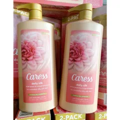 Sữa Tắm Hương Nước Hoa CARESS Daily Silk Đào Trắng & Hoa Cam 750ml - Dưỡng Da Mềm Mại, Thư Giãn & Sảng Khoái