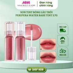 Son Tint Bóng PERIPERA Water Bare Tint 3.7g - Chất Lỏng Mềm Mượt, Bóng Đẹp, Nhiều Màu Hàn Quốc - Trang Điểm Gợi Cảm