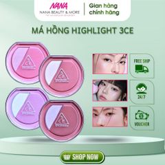 Phấn Má Hồng Bắt Sáng 3CE Blushlighter 9g - Trang Điểm Nền Tảng 2 Trong 1 Cho Gương Mặt Rạng Rỡ và Sống Động