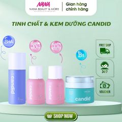 Bộ Tinh Chất & Kem Dưỡng CANDID Retinol 0.5% và B5 Cica 30ml - Gel Tẩy Tế Bào Chết BHA 100ml - Giải Pháp Chăm Sóc Da Chuyên Sâu