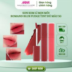 Son Kem Lì ROMAND Blur Fudge Tint 5g Chính Hãng - Lên Màu Chuẩn Siêu Đẹp, Chất Matte Mịn, Dễ Tán, Nhiều Màu Sắc Thời Thượng