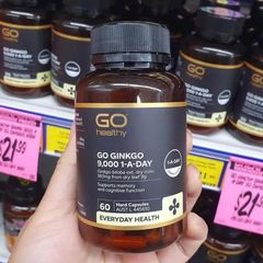 Bổ não Go Healthy Go Ginkgo 9,000 1-A-Day 60 viên